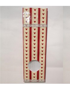 Bolsa para té con ventana decoración corazones pequeños