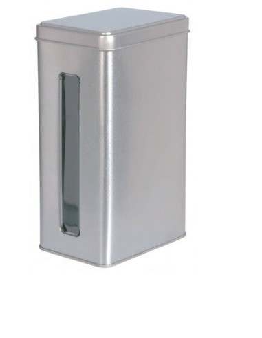 Lata Plata Rectangular con Ventana 500gr