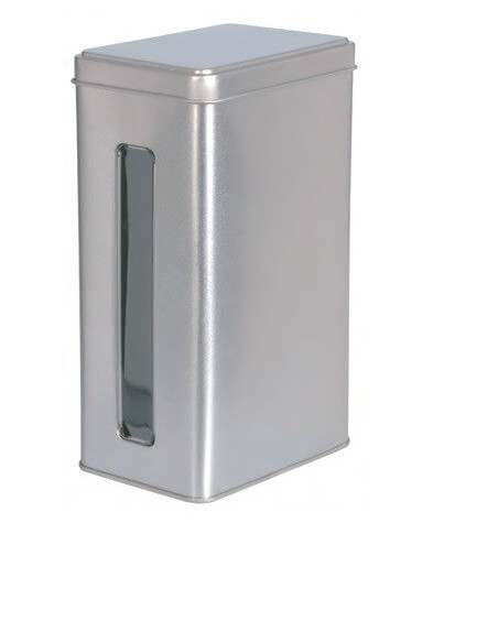 Lata Plata Rectangular con Ventana 500gr