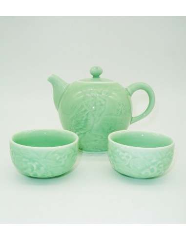 Mini juego de té Turquesa de porcelana.