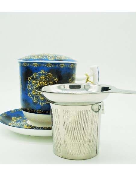 Mug Raffaella de porcelana con filtro, 350 ml