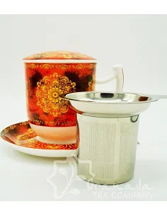 Mug Tiziana de porcelana con filtro, 350 ml