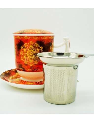 Mug Tiziana de porcelana con filtro, 350 ml