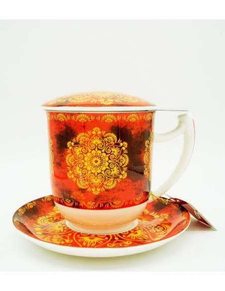 Mug Tiziana de porcelana con filtro, 350 ml.