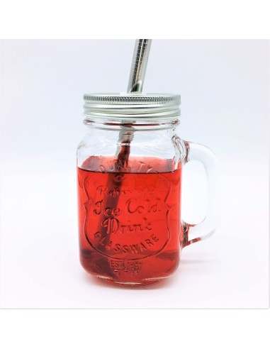 Comprar JARRA CRISTAL 0,4 L CON TAPA Y PAJITA DE ACERO INOX - Grana...