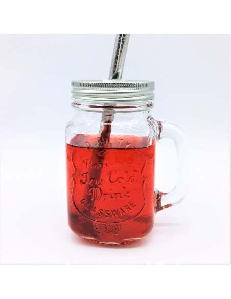 Comprar JARRA CRISTAL 0,4 L CON TAPA Y PAJITA DE ACERO INOX - Grana...