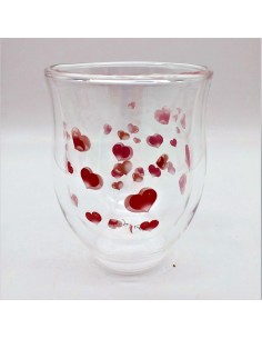 Comprar VASO CRISTAL DOBLE, CORAZONES, 0.350 ML - Granada Tea Company