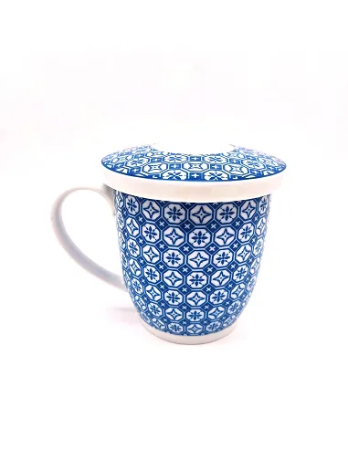 Mug con filtro Mosaico azul, 360 ml