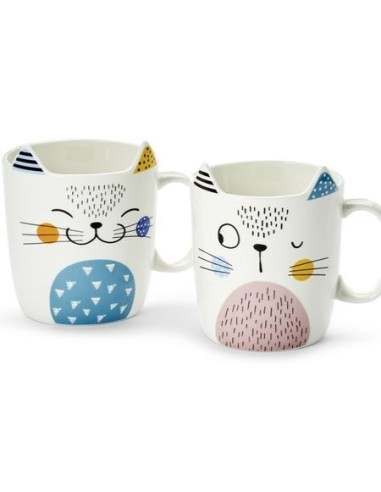 Mug Porcelana Miau R/A, 350 ml, Diseño Aleatorio