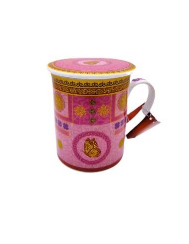 Mug con filtro mariposa rosa, 0,250 l