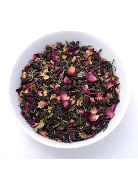 Cuenco de Té Blanco Granada Romántica